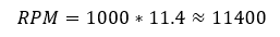ejemplo de uso de ecuacion de RPM